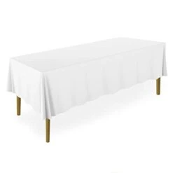 - 10 Premium 60" X 126" Tablecloths For Wedding/Banquet/Restaurant - Rectangular Polyester Fabric Table Cloths - White