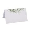 100 Pack Eucalyptus Greenery Place Cards Green Leaves Seating Name Card Wedding Table Setting Folded Tent Cards For Baby Shower Dinner Weddings Reception Tables Placement Party Decorations 2" X 3.5"
