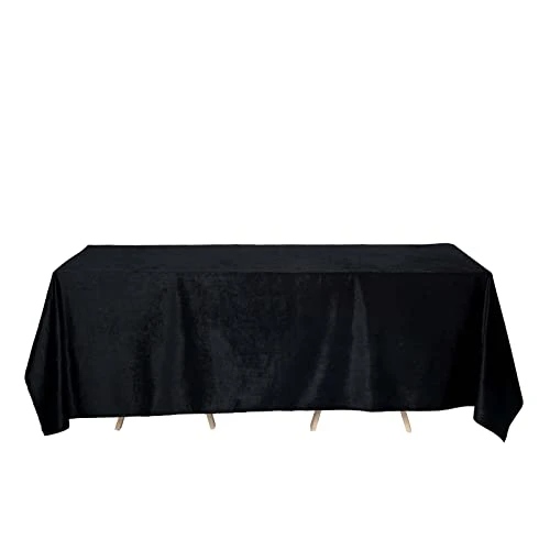 Premium Velvet Black 90" X 132" Rectangle Tablecloth For Wedding Party Events - Image 2