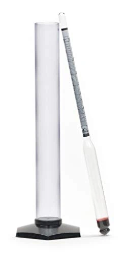 Premium Glass Proof & Tralle Hydrometer Alcoholmeter Combo Kit With Test Jar - Made In France - Lead & Mercury Free