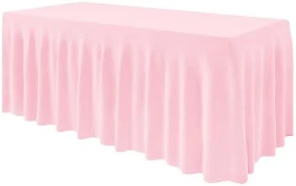 Table Skirt For Rectangle Tables 6ft, Black Spandex Tablecloth Cover For Banquet Wedding Birthday Party - Image 8