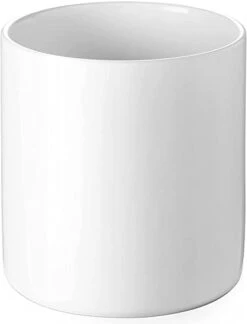 White Utensil Holder, Large Utensil Holder For Kitchen Counter (H7.2” X W6.2”), Ceramic Cooking Utensil Crock For Kitchen Decor, Anti-Scratches And Stable, Handmade DIY Gifts For Moms