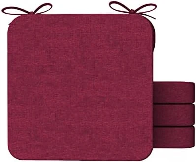 Square Chair Cushions For Dining Chairs With Ties And Removable Cover, 2" Thick Dining Kitchen Chair Pads, Indoor Dining Room Chair Cushions, 16" X 16", Brown - Image 7