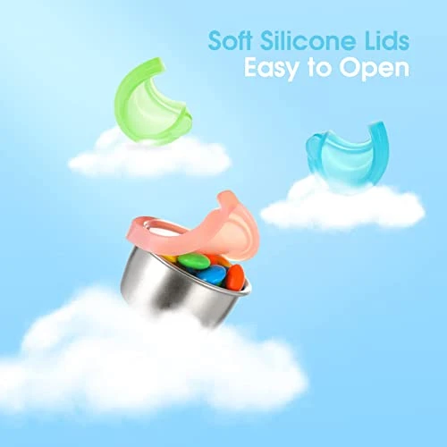 Salad Dressing Container To Go, 6x1.6 Oz Small Containers With Lids, Fits In Bento Box For Lunch, Stainless Steel Condiment Cup, Premium Silicone, Easy Open, Leakproof Dipping Sauce Containers - Image 4