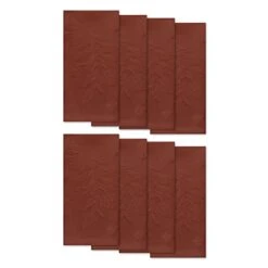 Gant Woven Leaves Jacquard Damask Cloth Napkin Set, 17" X 17", Pack Of 8, Spice Red