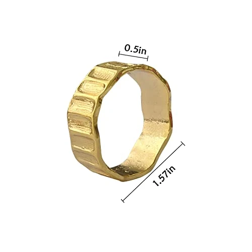 Gold Napkin Rings Set Of 6, Irregular Round Napkin Holder For Wedding,Party, Thanksgiving, Christmas, Birthday, Daily Table Decoration - Image 5