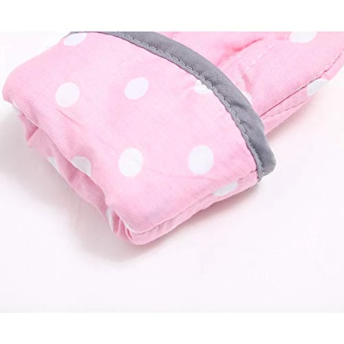 Kitchen Oven Mitts For Kids, Heat Resistant Cotton Oven Gloves Set Of 2 For Cooking Baking, Kitchen Gloves For Farmhouse Restaurant, Polka Dots Pink - Image 4