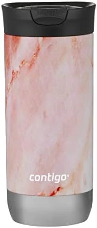 Contigo Huron Vacuum-Insulated Stainless Steel Travel Mug With Leak-Proof Lid, Keeps Drinks Hot Or Cold For Hours, Fits Most Cup Holders And Brewers, 20oz Pink Marble - Image 6