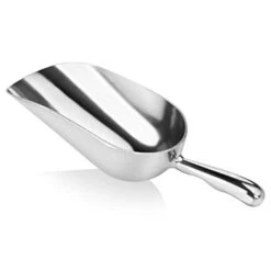 34523 One-Piece Cast Aluminum Round Bottom Bar Ice Flour Utility Scoop, 12-Ounce, Silver (Hand Wash Only)
