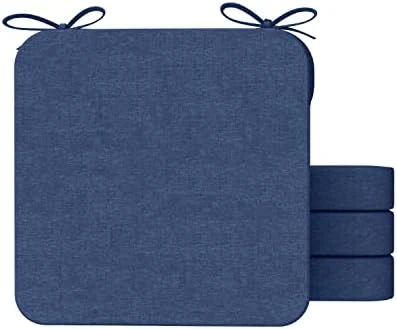 Square Chair Cushions For Dining Chairs With Ties And Removable Cover, 2" Thick Dining Kitchen Chair Pads, Indoor Dining Room Chair Cushions, 16" X 16", Brown - Image 9