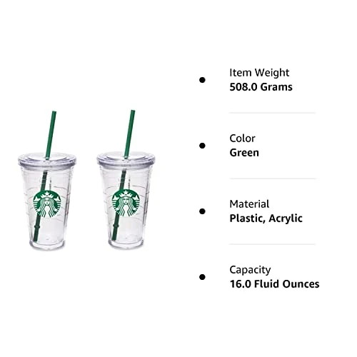 Starbucks Grande Insulated Travel Tumbler 16 OZ Double Wall Acrylic 2 Pack Set - Image 2
