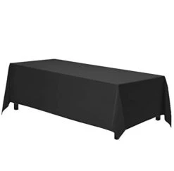 Rectangle Tablecloth | 90 X 156 Inch - Black Rectangular Table Cloth For 8 Foot Table In Washable Polyester | Great For Buffet Table, Parties, Holiday Dinner, Wedding & Baby Shower