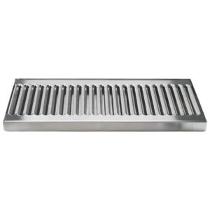 ACU Precision Sheet Metal 0100-24 Surface Mount Drip Tray, No Drain, Stainless Steel, 4 Brushed Finish, 5" X 24" X 3/4", Silver - Image 3