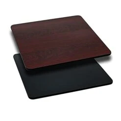 36 Inch Laminate Square Table Top, Black/Mahogany (Xumbt3636)