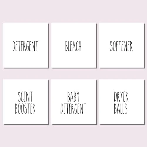 AisoNovo Farmhouse Style Bathroom Waterproof Labels For Containers - Organization Labels For Soap Dispenser Bottles - Farmhouse Style Decal Labels | Pack Of 12 Labels (6 Black & 6 White) - Image 10