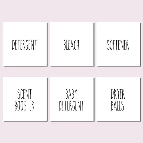 AisoNovo Farmhouse Style Bathroom Waterproof Labels For Containers - Organization Labels For Soap Dispenser Bottles - Farmhouse Style Decal Labels | Pack Of 12 Labels (6 Black & 6 White)