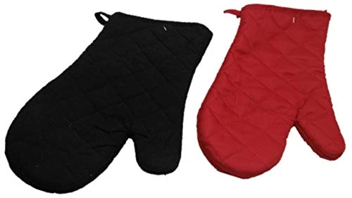 Wel Linen Set - Kitchen Decor (8 Pc) Bold Red And Black Color Combination That Pops - Kitchen Towel Potholder Scrubber Dishcloth Oven Mitt Set - Kitchen Decorations - Image 2