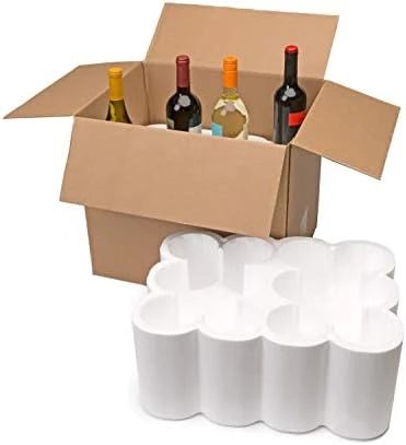 Wine 12 Bottle Wine Shipping, Moving & Packing Kit - Includes A 18-1/8” X 13-7/8” X 15-1/2” Box & Styrofoam Inserts - Image 6