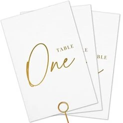 Wedding Table Numbers - Gold Table Numbers For Wedding Reception - Table Number Cards - Table Wedding Number Cards - Table Numbers 1-30 - 4x6 Inches