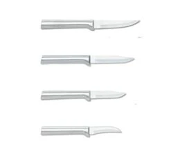 Ada Cutlery Paring Knives Starter Kit 4 Piece Stainless Steel Knife Set With Brushed Aluminum Handles Made In The USA