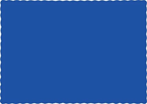 Creative Converting Paper Scalloped Edges Placemats, 10" X 14", Cobalt Blue