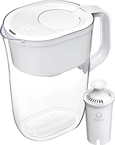 Brita Large 10 Cup Water Filter Pitcher With 1 Standard Filter, Made Without BPA, Tahoe, White