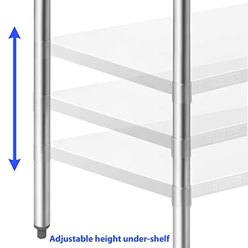 NSF Stainless Steel Work & Prep Table 48 X 24 Inches With Caster Wheels And Under Shelf For Restaurant, Home, Hotel - Image 6