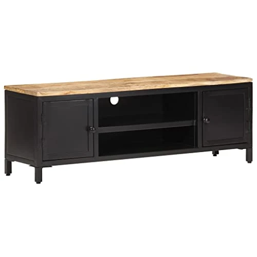 CHARMMA TV Cabinet 47.2"x11.8"x15.7" Solid Rough Mango Wood