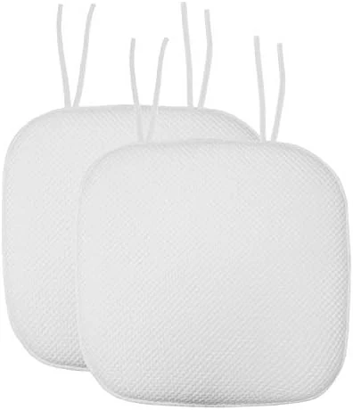 Hair Cushion Memory Foam Pads With Ties Honeycomb Pattern Slip Non Skid Rubber Back Rounded Square 16" X 16" Seat Cover, 6 Pack, Aria Burgundy 12 Pack - Image 15