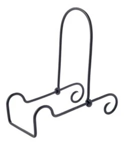 Adjustable Black Wrought Iron Bowl Or Deep Platter Stand, 10" H X 5" W X 8.75" D, Pack Of 3