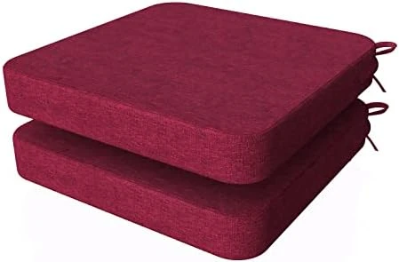 Square Chair Cushions For Dining Chairs With Ties And Removable Cover, 2" Thick Dining Kitchen Chair Pads, Indoor Dining Room Chair Cushions, 16" X 16", Brown - Image 6