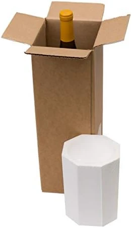 Wine 12 Bottle Wine Shipping, Moving & Packing Kit - Includes A 18-1/8” X 13-7/8” X 15-1/2” Box & Styrofoam Inserts - Image 2