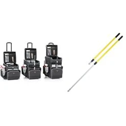 Rubbermaid Commercial Products Insulated Pizza & Food Delivery Bag, Large Pizza, 21.5in X 19.75in X 7.75in, Red & Commercial Products Deluxe Carry Caddy