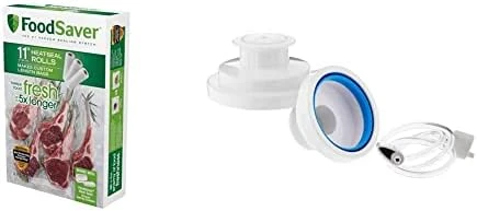 FoodSaver Vacuum Sealer Bags, Rolls For Custom Fit Airtight Food Storage And Sous Vide, 11" X 16' (Pack Of 3) & FoodSaver 1-Quart BPA-Free Multilayer Construction Vacuum Zipper Bags, 18 Count - Image 8