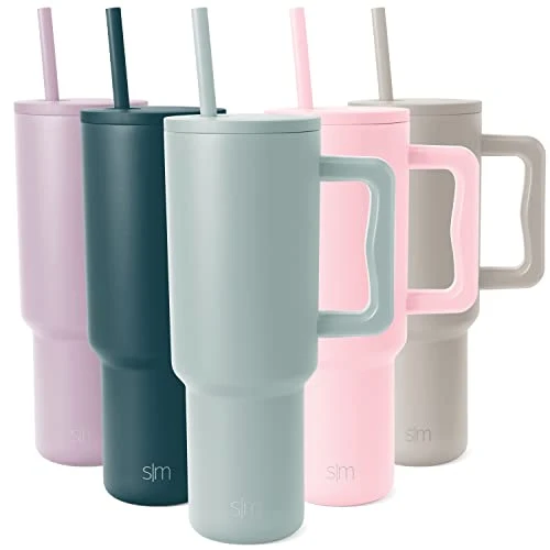 40 Oz Tumbler With Handle And Straw Lid | Insulated Cup Reusable Stainless Steel Water Bottle Travel Mug Cupholder Friendly | Gifts For Women Men Him Her | Trek Collection | Almond Birch - Image 9