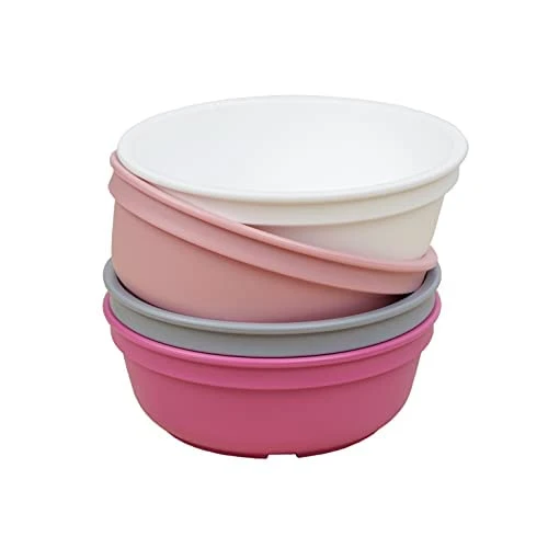 Made In USA 4 Pack 12 Oz. Bowls - Made From Eco Friendly Heavyweight Recycled Milk Jugs - Virtually Indestructible - BPA Free - Microwave & Dishwasher Safe - Fresh - With 1 Lid - Image 13