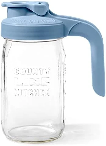 Glass Mason Jar Pitcher With Lid - Wide Mouth, 2 Quart (64 Oz / 1.9 Liter) - Heavy Duty, Leak Proof - Sun & Iced Tea, Cold Brew Coffee, Breast Milk Storage, Flavored Water & More - Image 9