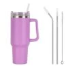 GENERIC Simply Modern 40 Oz Tumbler Insulated Water Bottle With Straw Flip Straw Tumbler Stainless Steel Vacuum Insulated Cup Cup With Handle For Women&Men Free Cleaning Tools Pink Purple