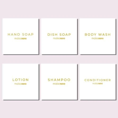 AisoNovo Farmhouse Style Bathroom Waterproof Labels For Containers - Organization Labels For Soap Dispenser Bottles - Farmhouse Style Decal Labels | Pack Of 12 Labels (6 Black & 6 White) - Image 9