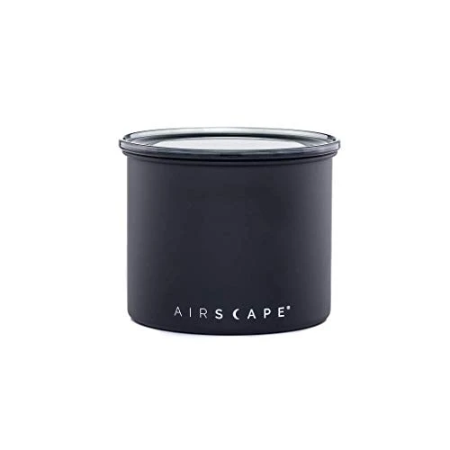 Airscape Stainless Steel Coffee Canister - Set Of 2 - Food Storage Container - Patented Airtight Lid Pushes Out Excess Air - Preserve Food Freshness (Small & Medium, Matte Black) - Image 3