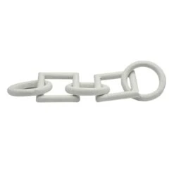 GENERIC White Metal Interlocked Chain Table Decor, 12"