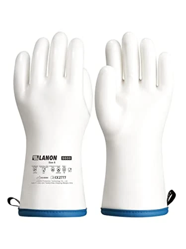 Quid Silicone Gloves, Heat Resistant Oven Gloves With Fingers, Food Grade, Waterproof, White, Large