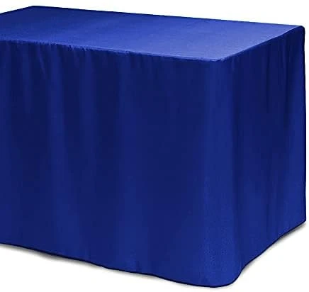 InenTablecloth 6 Ft. Fitted Polyester Tablecloth Black - Image 8