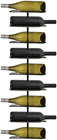 True Rue Align Wall-Mounted Wine Rack, Black Wrought Iron, Minimalist Modern Wine Display, Alcohol Storage Solution, Holds Nine Standard Wine Bottles, 37.75" X 9.75" - Image 8
