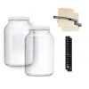 2 One-Gallon Glass Kombucha Jars With Breathable Muslin Cloth Covers, And Rubber Bands | 2 Pack Gallon Jars | Perfect SCOBY Home For Anyone Looking To Brew Their Own Kombucha | American-Made Glass Jar