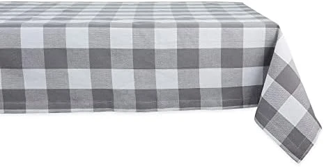 Buffalo Check Collection, Classic Farmhouse Tablecloth, Tablecloth, 52x52, Pink & White - Image 8