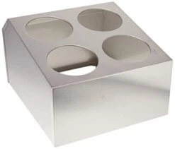B001PZF270 4 Hole Flatware Cylinder Holder, 2 Tiers, Medium, Stainless Steel