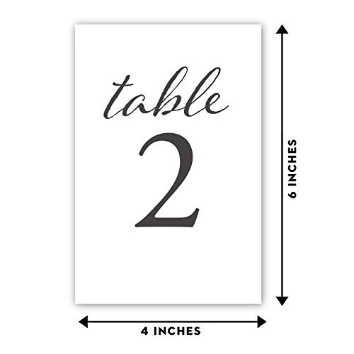 Black Wedding Table Numbers, 1-25, Centerpiece Decorations, Double Sided 4x6, Numbers 1-25 And Head Table Card Included, For Table Number Holders - Image 3