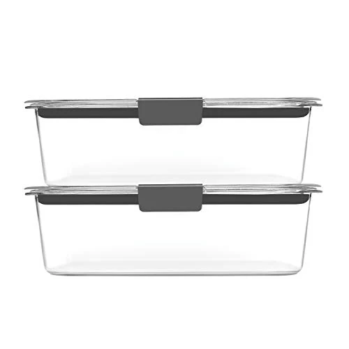 Rubbermaid Brilliance Storage Plastic Lids, Leak Proof Food Container, Clear, 24-Piece & Leak-Proof Brilliance Food Storage Set | 9.6 Cup Plastic Containers, 2-Pack, Clear - Image 5