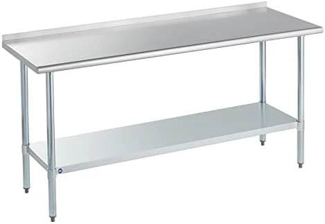 OCKPOINT Stainless Steel Table For Prep & Work With Backsplash 60x24 Inches, NSF Metal Commercial Kitchen Table With Adjustable Under Shelf And Table Foot For Restaurant, Home And Hotel - Image 10